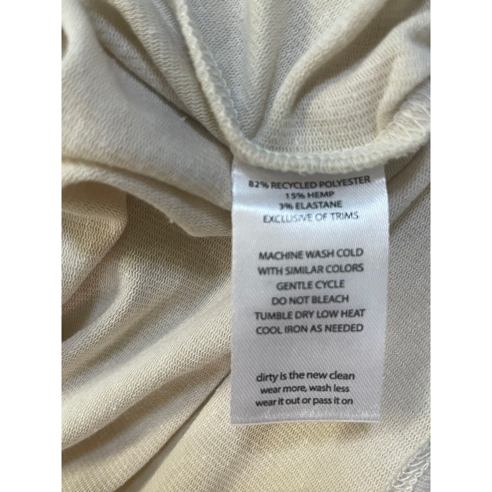 TOAD&CO Womens Beige Linen Blend Knot Front Crew Neck Short Sleeve Top Size S - Picture 6 of 6